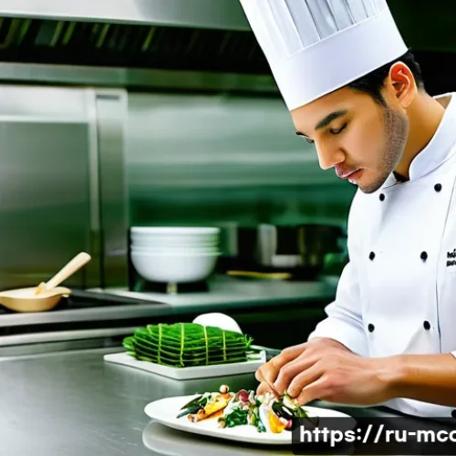 Home 33 다문화 요리사의 연봉 비교 - A professional chef working in a high-end European restaurant kitchen, wearing a clean white chef’s ...
